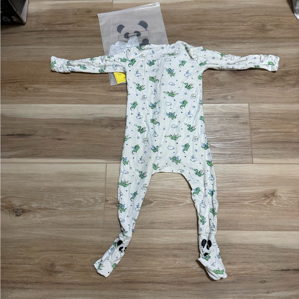 Bellabu Bear Kids' Dragons Convertible Footie Fitted One-Piece Pajamas